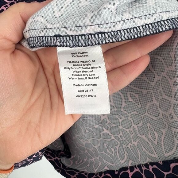 Talbots Grecian Sheath Geometric Sleeveless Pink Blue Size 14 - Picture 5 of 10